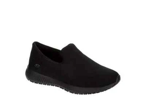 SKECHERS WOMENS SQUAD-MISKIN SLIP RESISTANT WORK SHOE - BLACK 77254/BLK - Picture 1 of 7