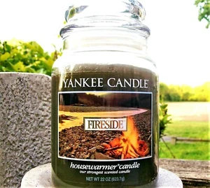 Yankee Candle Retired "FIRESIDE" ~ Large 22 oz ~ Retired WHITE LABEL ~ RARE ~NEW - Picture 1 of 3