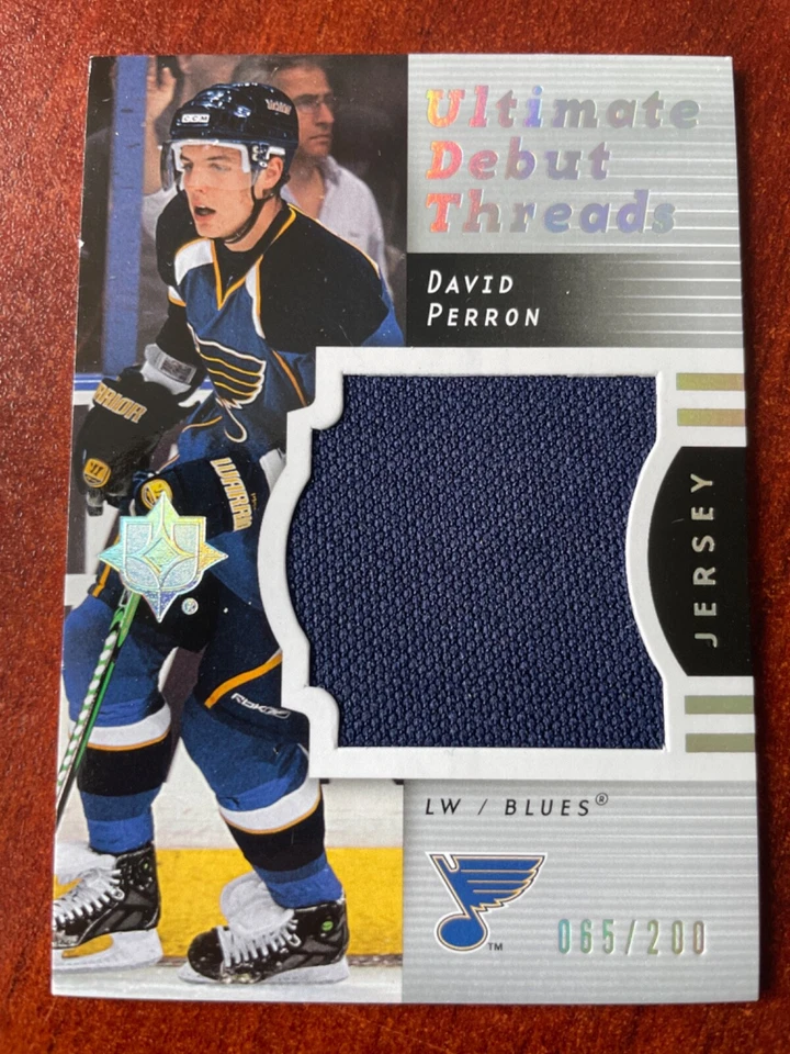 07-08 ULTIMATE COLLECTION DEBUT THREADS - DAVID PERRON /200 #DT-DP BLUES - Image 1 of 1