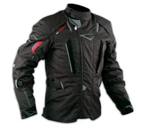 Giacca Touring Moto Cordura Tessuto Protezioni CE Impermeabile Nero - Imagen 1 de 15