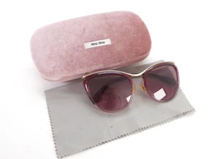 Miu Miu Sunglasses Cat Eye Gold Pink SMU51P Gradient Lenses With Case Womens - Picture 1 of 22