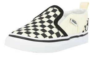 Vans Asher v Toddler Baby Unisex White/Beige CHECKER Slip On Trainers Shoes - Picture 1 of 1