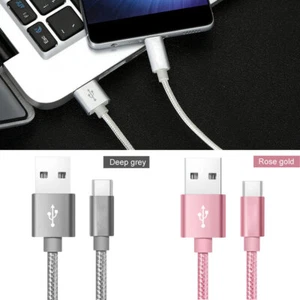 1M Strong Braided USB C Type C Cable Fast Charging Data Sync Quick Phone Charger - Picture 1 of 15