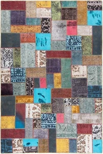 Patchwork Tissés à la Main Tapis Persan 303x200 cm-Orient, Tapis, Rug, Vintage - Foto 1 di 7