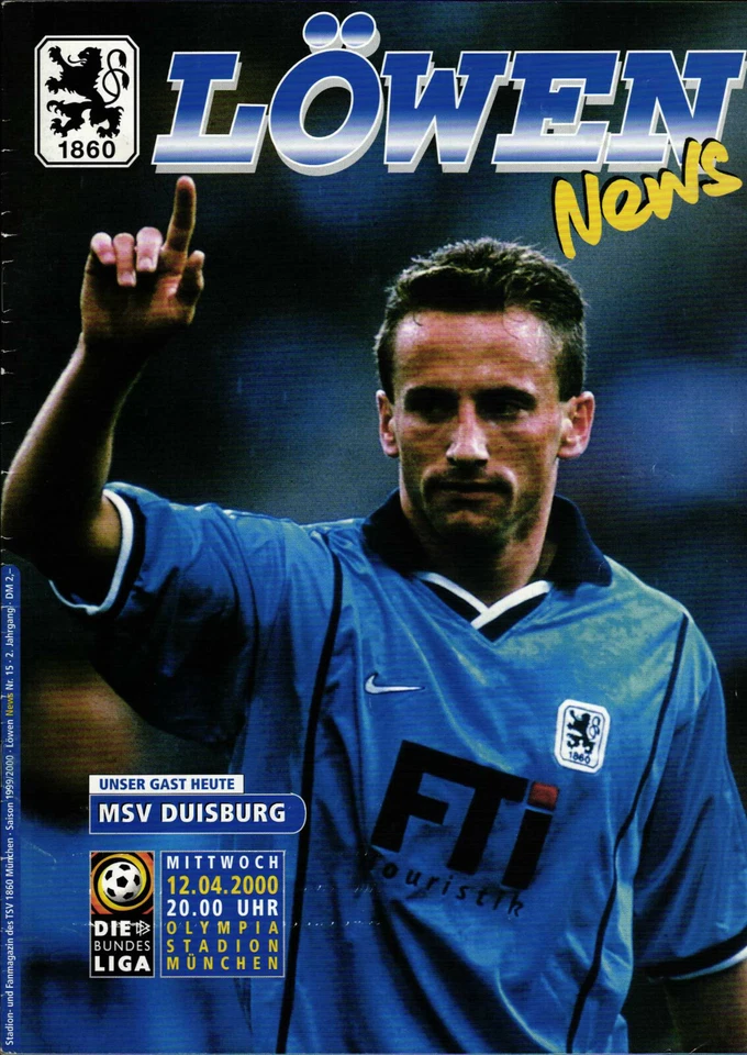 BL 99/00 1860 München - MSV Duisburg, 12.04.2000, Story Daniel Hoffmann - Bild 1 von 1