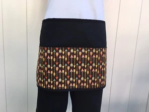 BLACK H D Feathers 3 POCKET WAITRESS WAIST APRON RESTAURANT SERVER Classyaprons - Picture 1 of 4