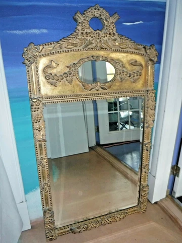 Fabulous~Ornate~John Richard~Double Mirror~Beveled~Gold~Gilt~Hollywood Regency Cover