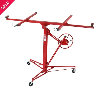 Painel levantador de rolos drywall 16 pés guincho jack ferramenta rodízio construção bloqueável - Imagem 1 de 4