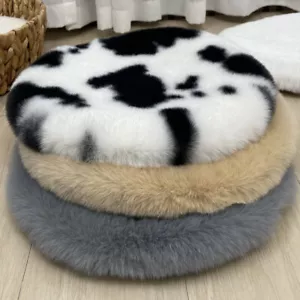 Soft Furry Seat Cushion Thicken Round Seat Hip Protective Chair Car Seat Pad - Picture 1 of 23