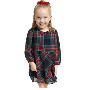 Draper James Girl's Loose Fitting Pullover Style Matching Plaid Dress 2T New - Picture 1 of 7