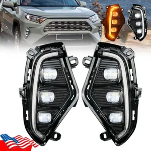 LED DRL Daytime Running light Turn Signal Fog Lamp For Toyota RAV4 2019-23 2024 - Picture 1 of 12