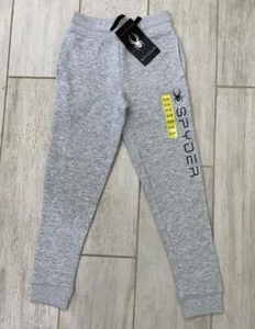 NWT Spyder Youth Boys Fleece Lined Logo Jogger Pant Heather Gray Size S (7/8) - Picture 1 of 6