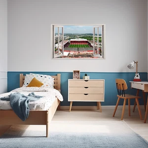 3D Fake Window Nottingham Forest Football Stadium Wall Art Vinyl Sticker - Picture 1 of 4