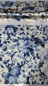 Juego de 2 cenefas de baño vintage Waverly azul rosa floral chintz 80x20 forradas botín - Imagen 1 de 16