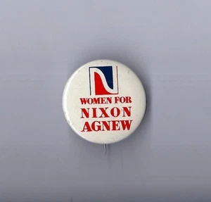 "Women For Nixon Agnew" Pinback 1968 or 1972 Richard Nixon Presidential Campaign - Picture 1 of 3