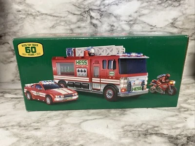 Hess 2024 Fire Truck with Car and Motorcycle 60th Anniversary New in Box - Image 1 of 3