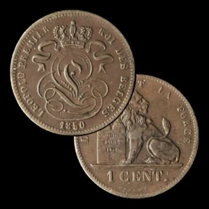1850 Belgium 1 Centime / KM# 1.2 / Leopold I, Higher Grade Coin, Nice! (#e-152) - Picture 1 of 3