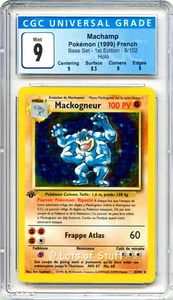 CGC 9 Mint French Machamp / Mackogneur Base 1st Edition 1999 Holo Rare 8/102 -01 - Picture 1 of 2