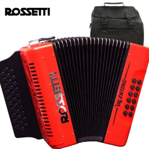 Rossetti Pro Series VALENTINO FBE Fa 31 Button Diatonic Accordion Red w/ Gig Bag - Picture 1 of 5