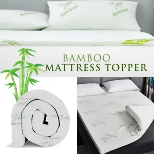 Coprimaterasso in memory foam bambù tutte le misure disponibili spessore 4 cm comodo letto morbido UK - Foto 1 di 7