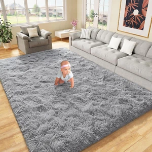 Ultra Soft Indoor Modern Area Rugs Fluffy Living Room Carpets for Children Bedro - Picture 1 of 12