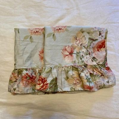 Par Antigo de Fronhas Ralph Lauren Stone Harbor Padrão Babado Algodão Floral - Imagem 1 de 4
