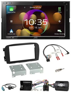 JVC DAB Lenkrad 2DIN Bluetooth USB Autoradio für Mercedes SL R230 2000-2006 - Bild 1 von 4