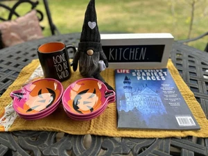 Fall Decore Lot! Bone to be Wild Mug, Kitchen Sign, Life-Scariest places, Troll - Picture 1 of 10