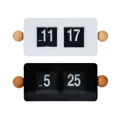 Auto Flip Desk Clock Large Number Display Centerpiece Crafts Home Decor Modern - - Image 1 of 4