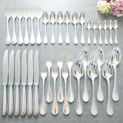 Cuchara tenedor cuchillo cubiertos Christofle Perles 36 piezas excelente Foto 1 de 4