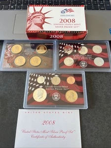 2008-S Complete 14 Coin U.S. Mint SILVER Proof Set with Box and COA - Picture 1 of 6