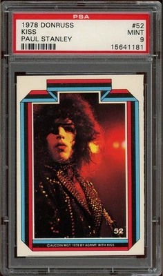 1978 Donruss Kiss: Paul Stanley, #52 PSA Graded MINT 9 - Image 1 of 2