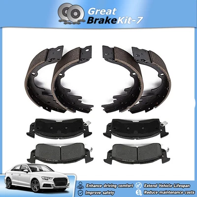 Pastillas de freno delanteras traseras de cerámica y zapatas de tambor para Chevrolet G10 1976 6,6 L Foto 1 de 4