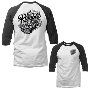 Custom Rumble Hot Rod Classic Vintage Custom Veicolo Auto 3/4 Manica Raglan - Foto 1 di 10