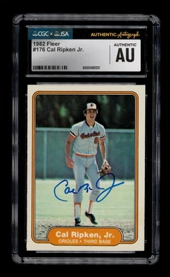 1982 Fleer Set-Break #176 Cal Ripken Jr. Auto CGC AUTHENTIC - Image 1 of 3