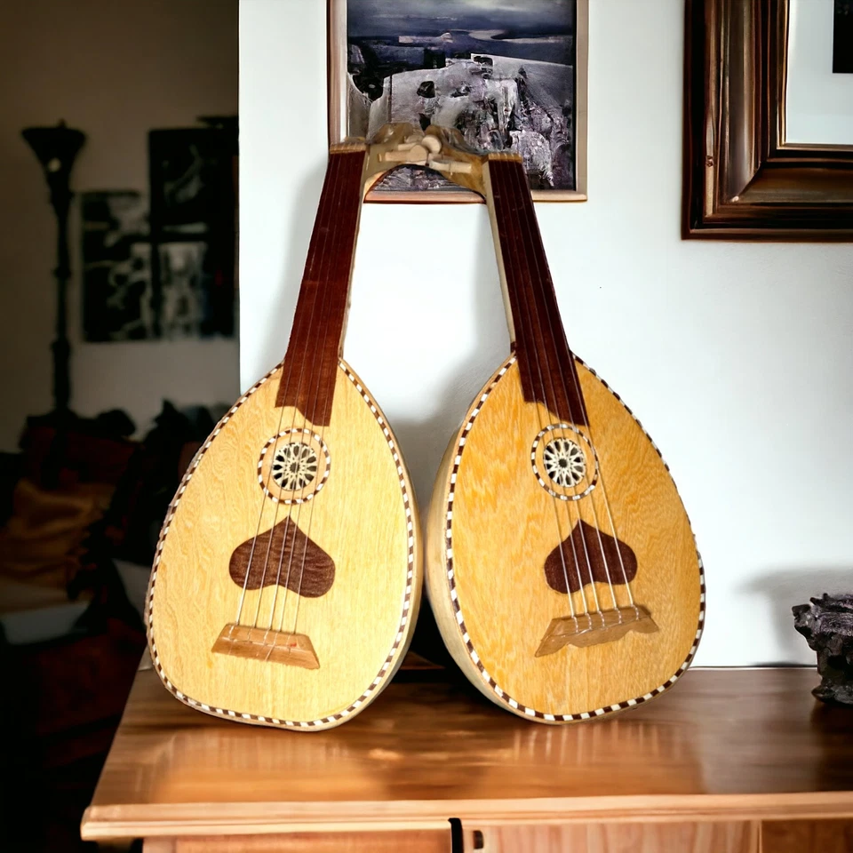 Pequeño Laúd Música Oud Instrumento Cuerdas Melodías Marroquí Hecho a Mano Árabe Música Oud Foto 1 de 4