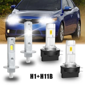 For Kia Forte 2010 2011 2012 2013 H1+H11B LED Headlights Hi Low Beam 6500K White - Picture 1 of 15