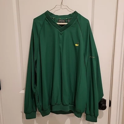 Vintage Masters Collection Pullover Windbreaker Mens Size XL Green V Neck Golf - Image 1 of 4