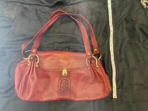 MARINO ORLANDI Beautiful Red Leather Shoulder Bag Made In Italy View Photos - Picture 1 of 7