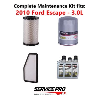 2010 Ford Escape 3.0L Complete Air, Oil & Cabin Filter Kit (5W-20) — 第 1/4 张图片