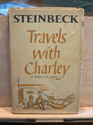 TRAVELS WITH CHARLEY by JOHN STEINBECK 1962 BCE HC w/ DJ BOOK VINTAGE, Tru3rd Ed Foto 1 de 4