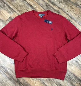 Polo Ralph Lauren Sweatshirt Men's L Red Crewneck Preppy Pony Logo NWT Vintage - Picture 1 of 10