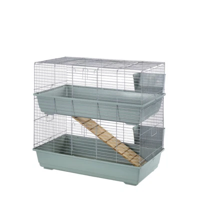 LITTLE FRIENDS Rabbit Guinea Pig Large Double Decker Indoor Cage Hutch – 100cm