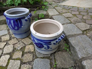 2x Schmalztopf Krauttopf Salzglasur 3 Liter GELEGENHEIT 70-90 Jahre alt - Bild 1 von 11