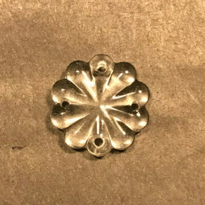 Nueva roseta de vidrio prensado transparente de 2/3" (20 mm) con 4 orificios, parte de araña, #GR038 - Imagen 1 de 3