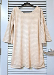 abito slev campana pizzo beige L con orecchini anthropologie - Foto 1 di 3