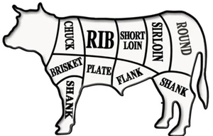 Metzger Kuhführer ausgeschnittenes Blechschild 24"x15" - Bild 1 von 1