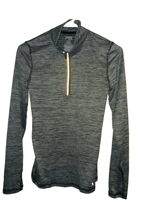 Camisa Pullover Danskin Ahora Ajustada Manga Larga Gris Oscuro/Blanco Media Cremallera XS (0-2) Foto 1 de 4