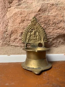 Shivam Vastu Kala Shivling Arte Antiguo Único Narmada Piedra Latón Deepak - Imagen 1 de 15