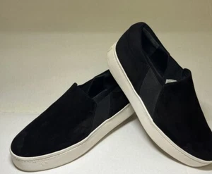 Vince Women’s Warren Platform Sneakers Sz US 9.5 EUR 39 Slip On Shoe Black Suede - Picture 1 of 9